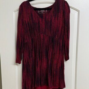 Soma Red and Black Tunic Top